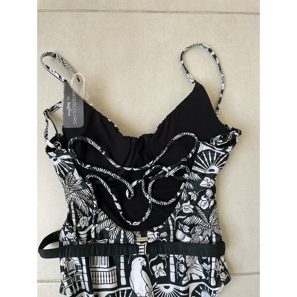 Kenny‎ Flowers Swim One Piece Swimsuit Belted The Medellin Bird Swimwear - Picture 7 of 12
